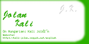 jolan kali business card